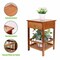 Bamboo 1 Drawer Side Cabinet Wooden Bedside Table Cabinet Storage.